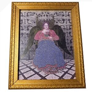 Kay Jackson Framed "Guardian Angel of Knowledge" Print Vintage Wall Art Decor